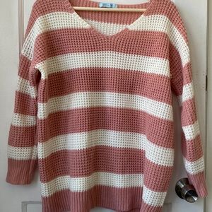 She + Sky Striped Knit Sweater